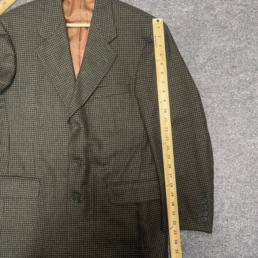 Gianfranco Ruffini Mens Houndstooth Lambswool Blazer S 38 Plaid Green - Picture 6 of 10